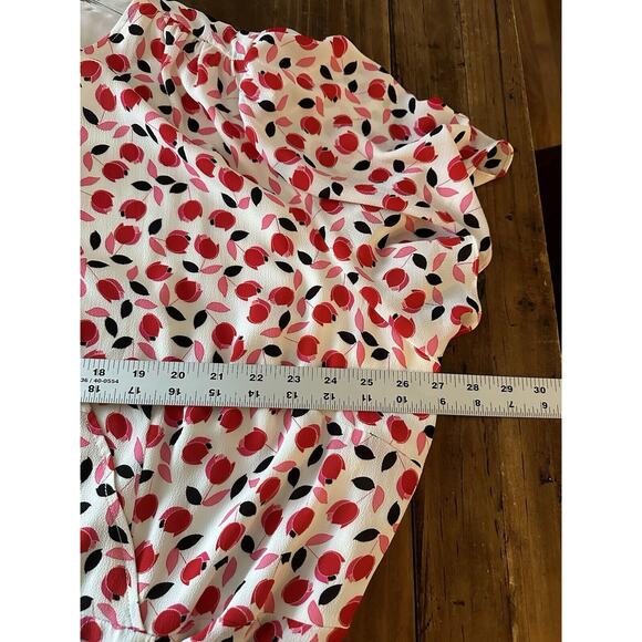 NEW Talbots Plus Cascade Wrap Midi Dress White Red Floral Size 24w Flowy Ruffle - Picture 10 of 10